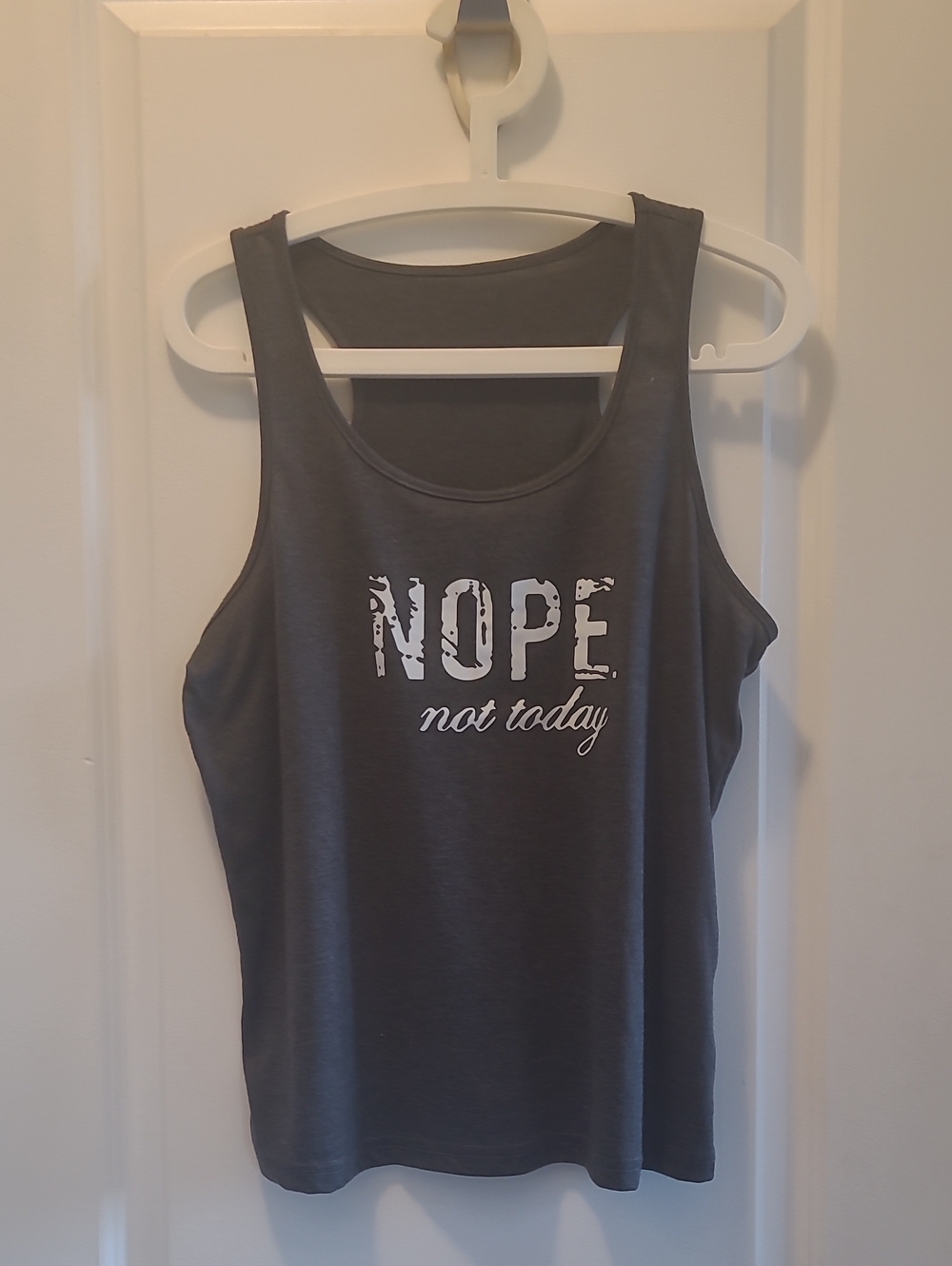 SHEIN Charcoal Gray "NOPE not today" Women's Tank Top